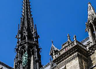 Spire on top of Notre Dame Cathedral
