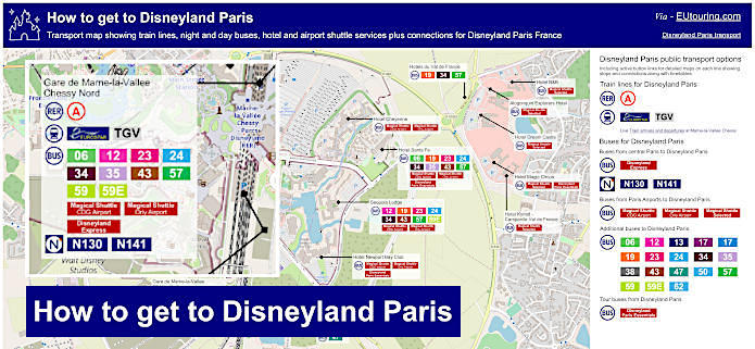 Disneyland Paris Public Transport Map Eutouring 