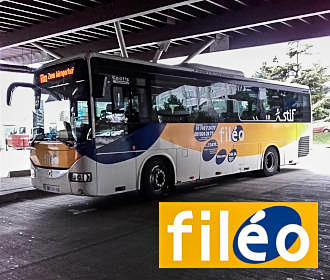 Large Fileo Buses At CDG Airport