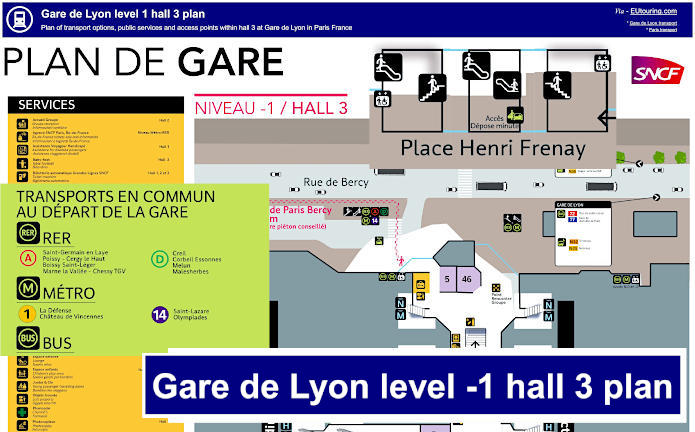 Gare De Lyon Hall 3 Plan Eutouring 