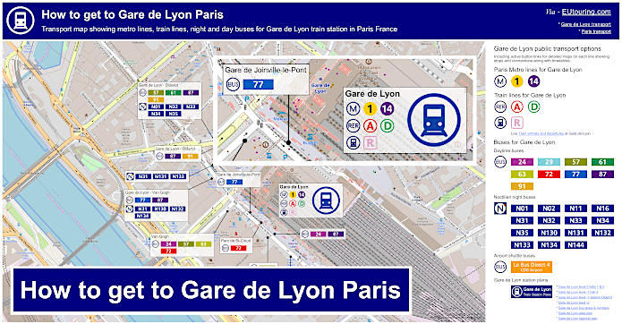 How to get to Gare de Lyon transport map