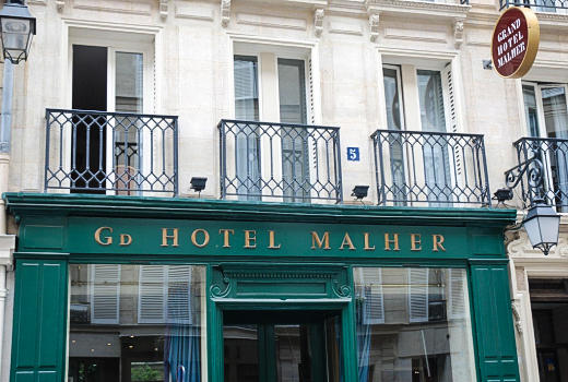 Grand Hotel Malher - 3 Star Hotel in Paris France