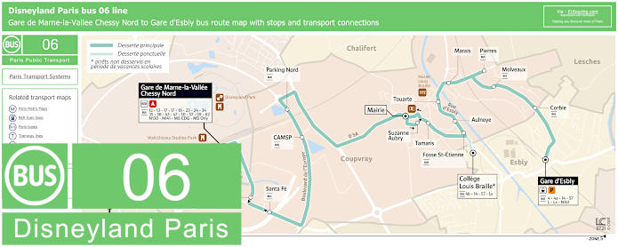 Paris Bus 06 Disney Map Eutouring 