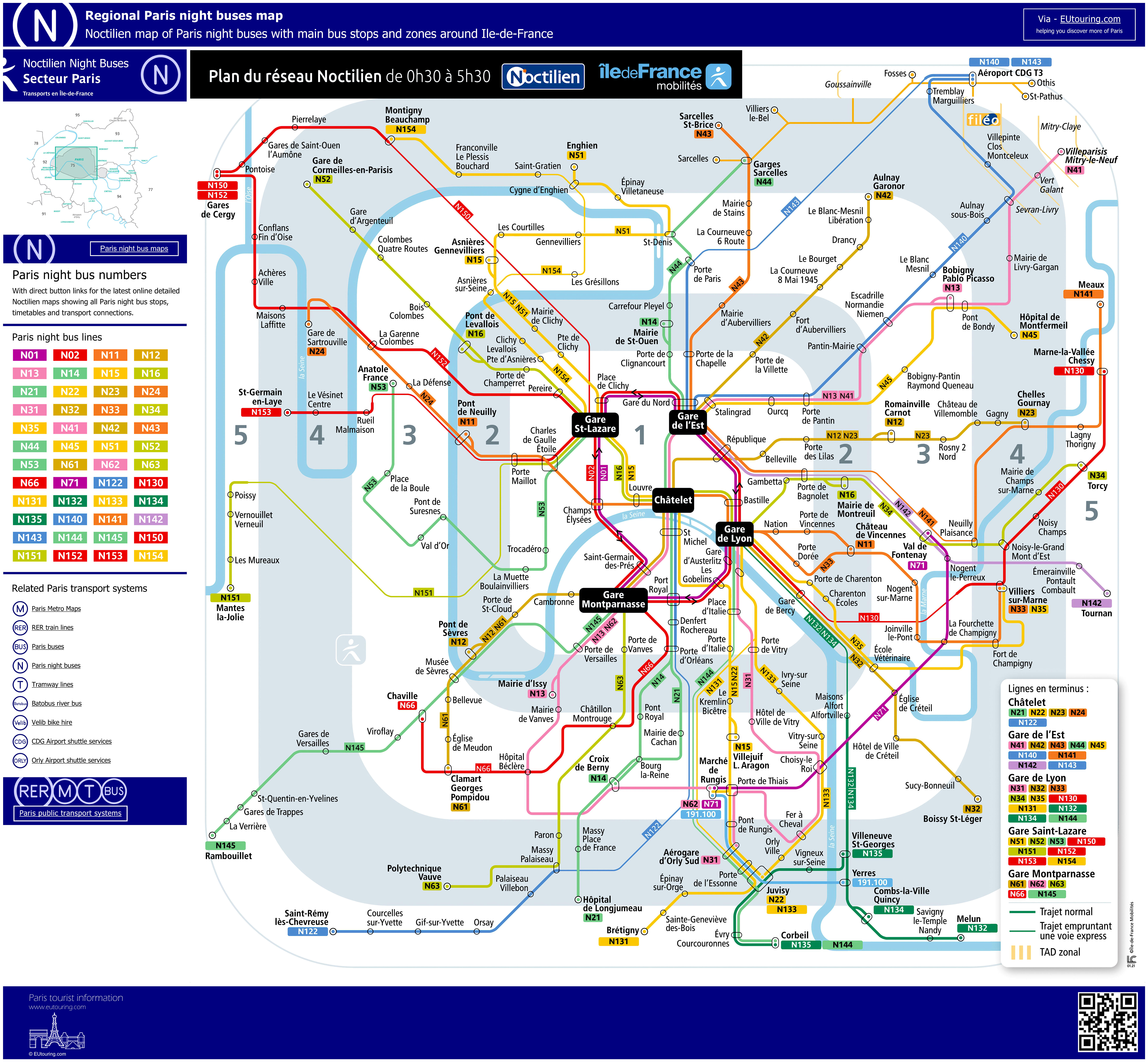 Noctilien Bus Maps And Timetables For Paris Night Buses. 