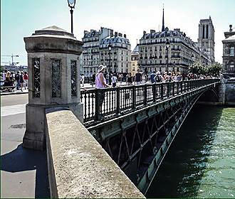 Pont d’Arcole bridge in Paris France