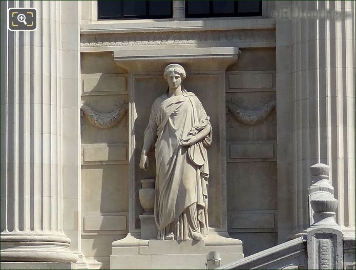 The Palais de Justice L'Equite statue